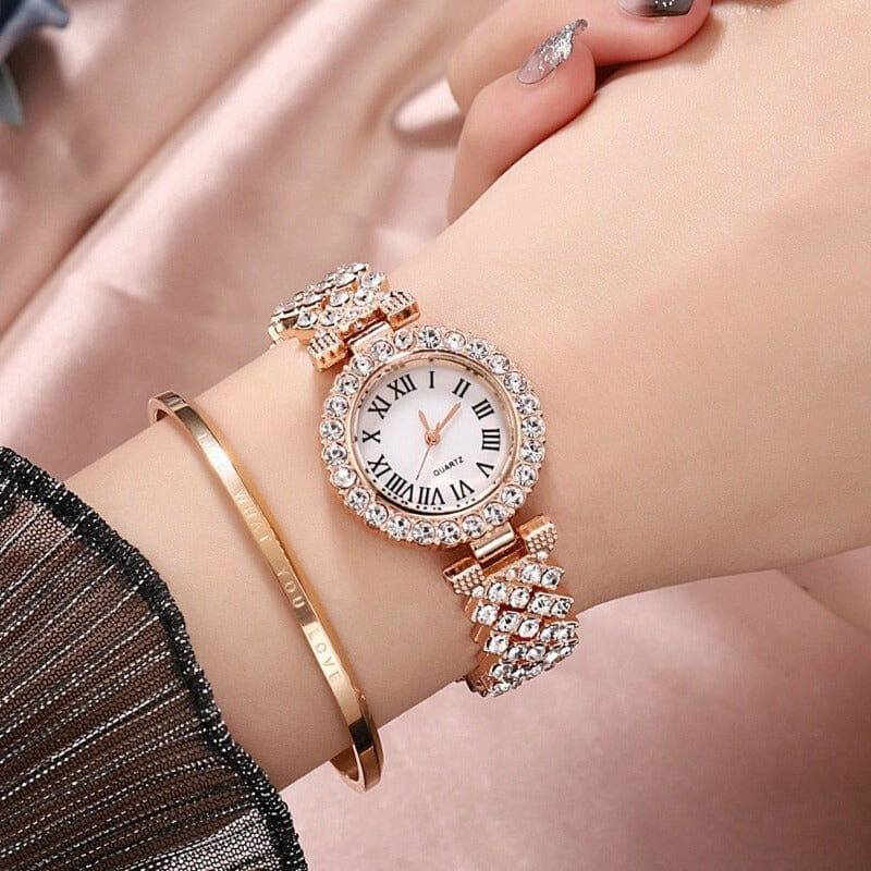 Relógio Pulseira Aço Strass