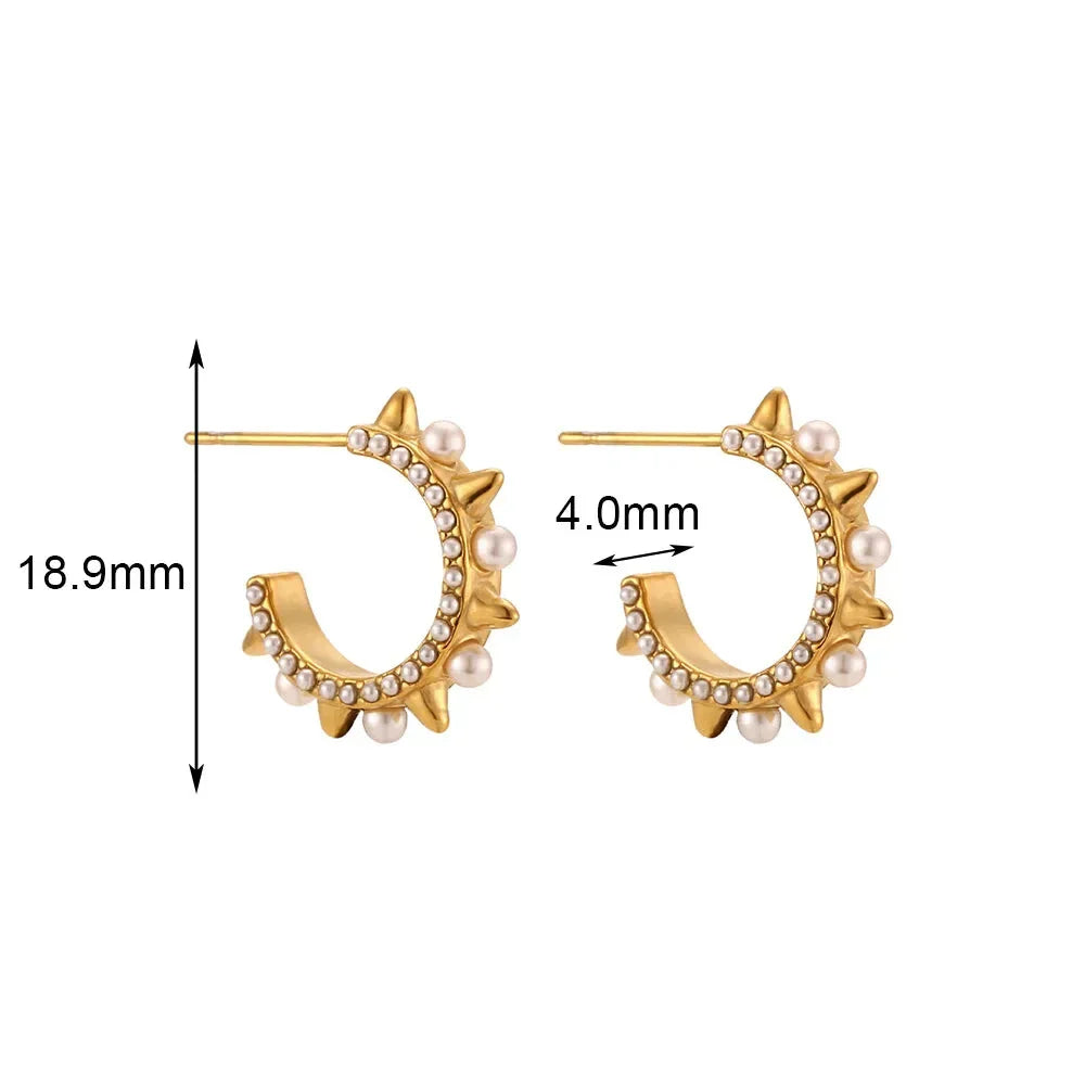 Brincos de Argola Belle com Pérolas e Zircônias