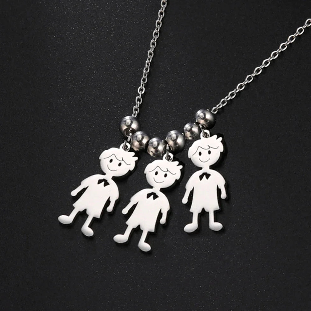 Colar Personalizado de Aço Inoxidável para Toda a Família