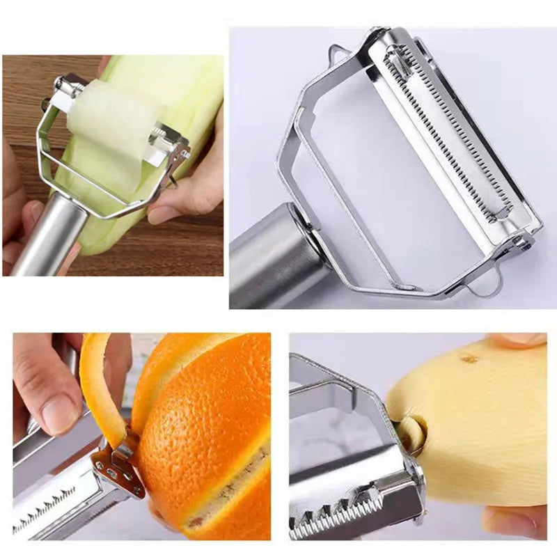 Multifuncional descascador de cozinha descascador de frutas de frutas aço inoxidável de aço inoxidável Slicer de batata Dispato