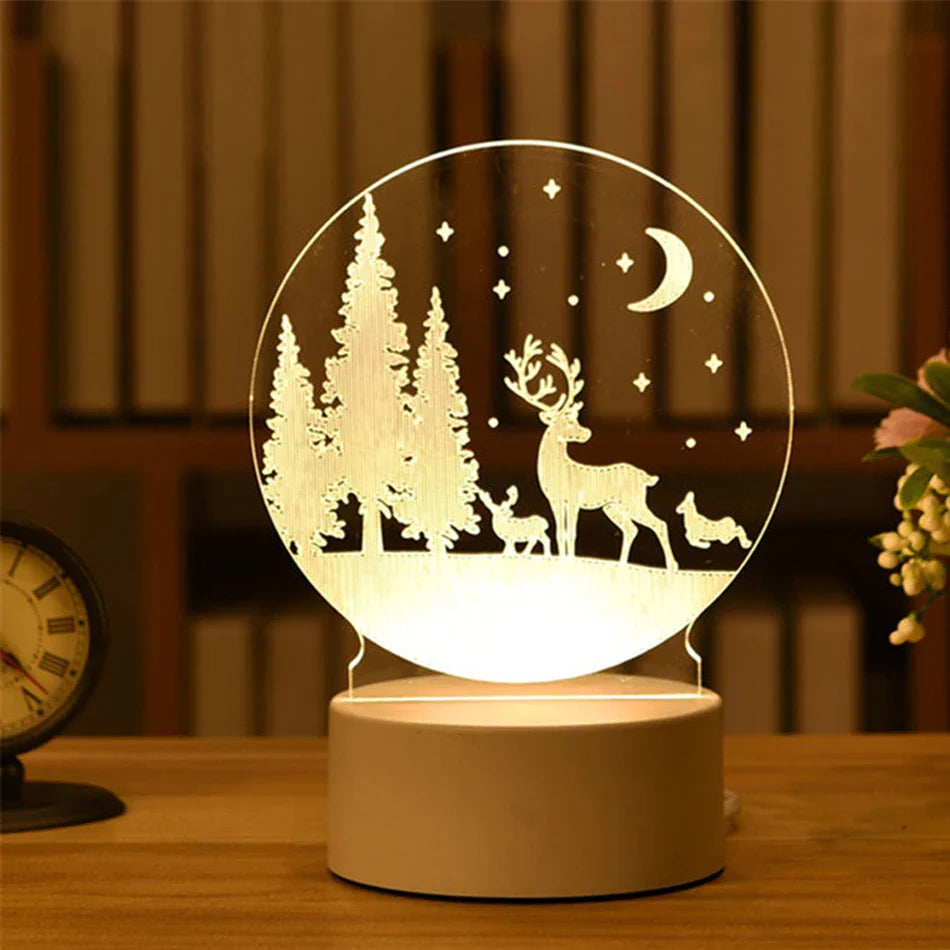 Luminária 3D Criativa Noturna
