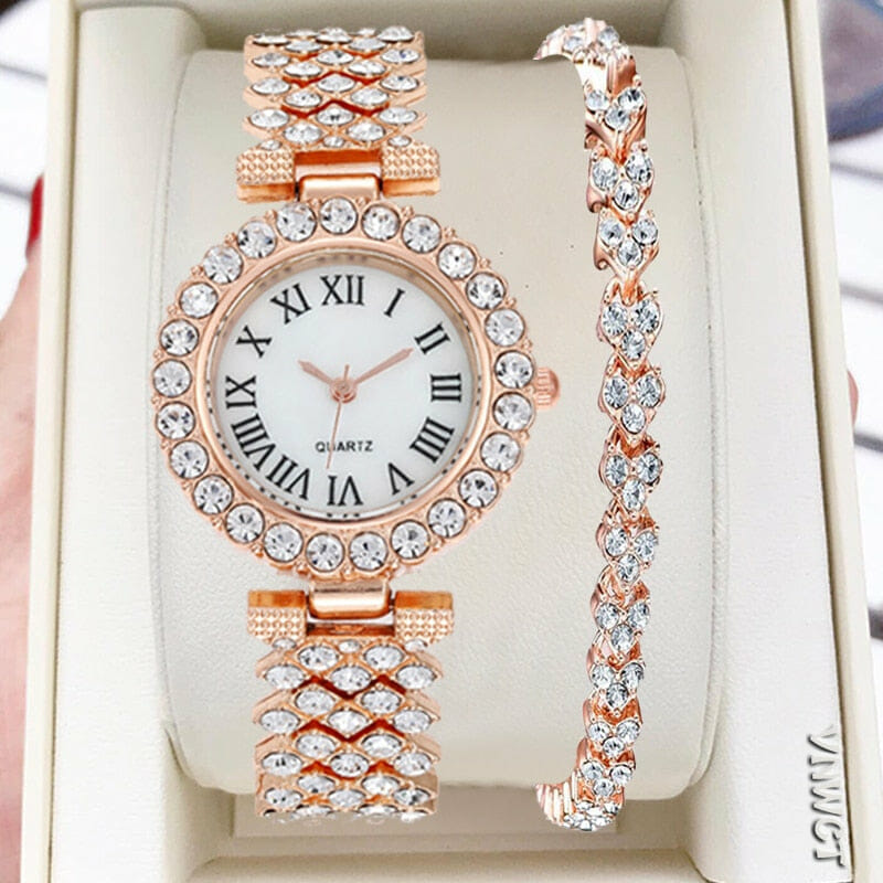 Relógio Pulseira Aço Strass