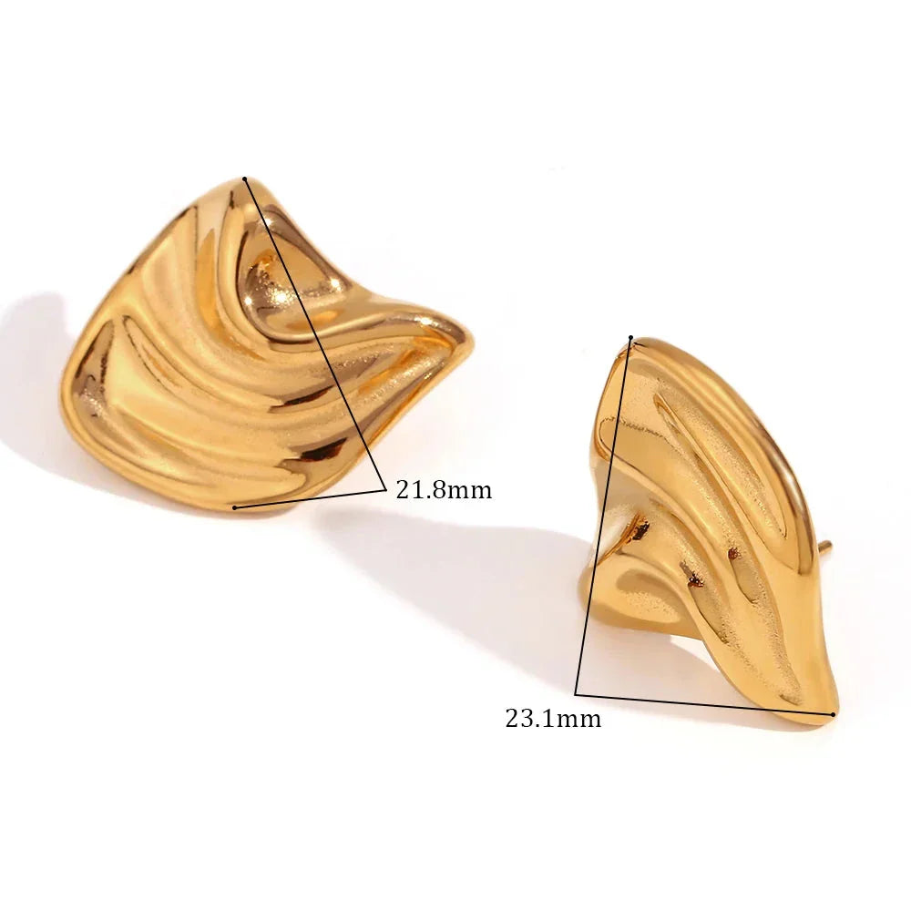 Brincos Geométricos Elegantes em Aço Inoxidável