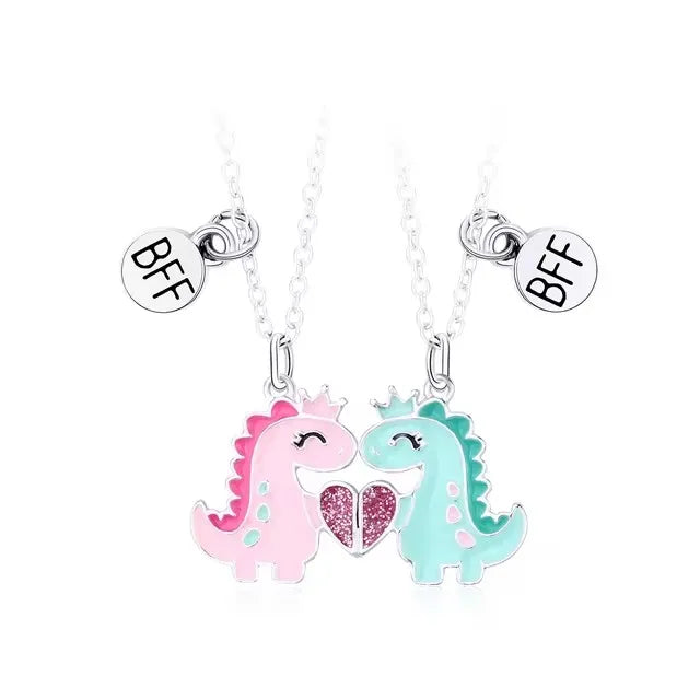 Cute Animal Magnet Necklaces for Women Girls Kawaii Best Friends Cat Rabbit Animal Pendant Chain BFF Friendship Jewelry Gifts
