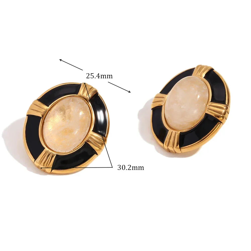 Brincos Elegância Oval com Zircônia