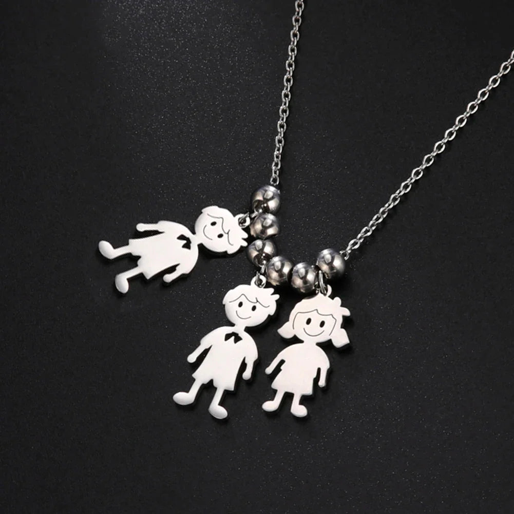 Colar Personalizado de Aço Inoxidável para Toda a Família