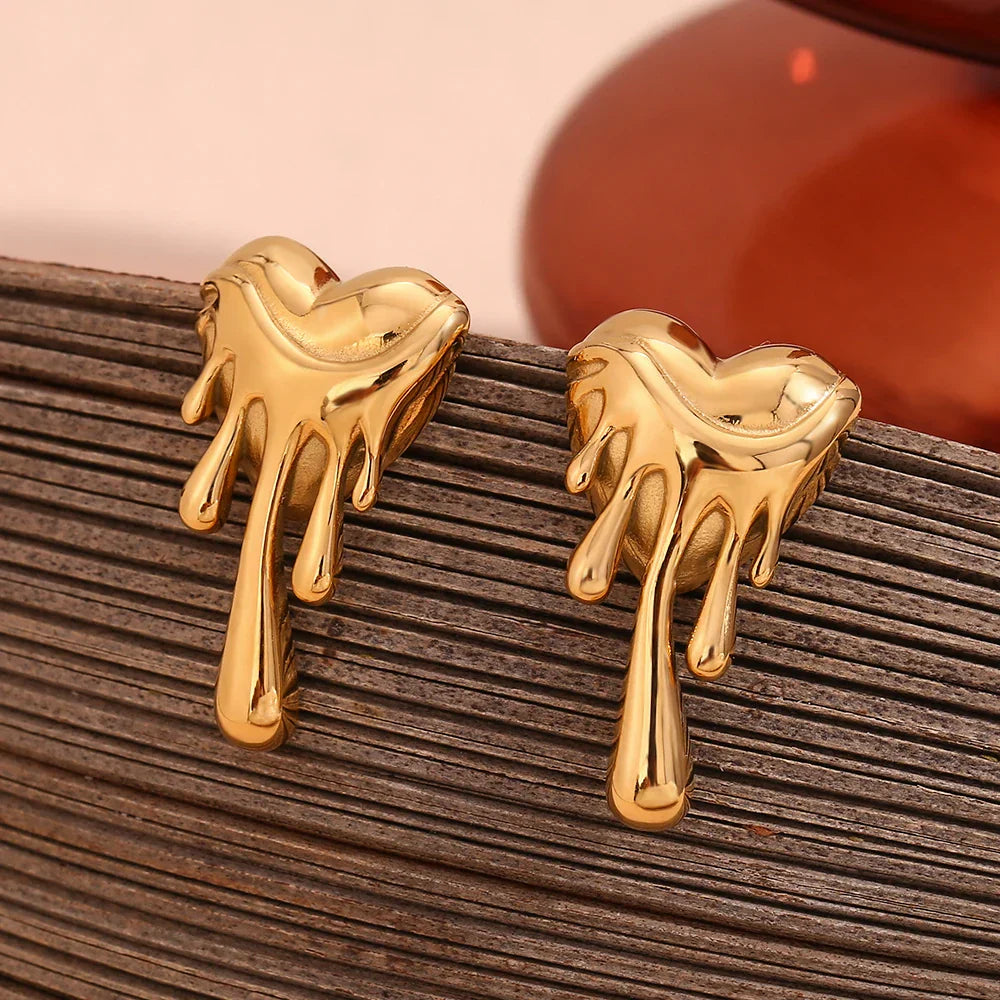 Brinco Derretendo Amor TT Banhados a Ouro 18k