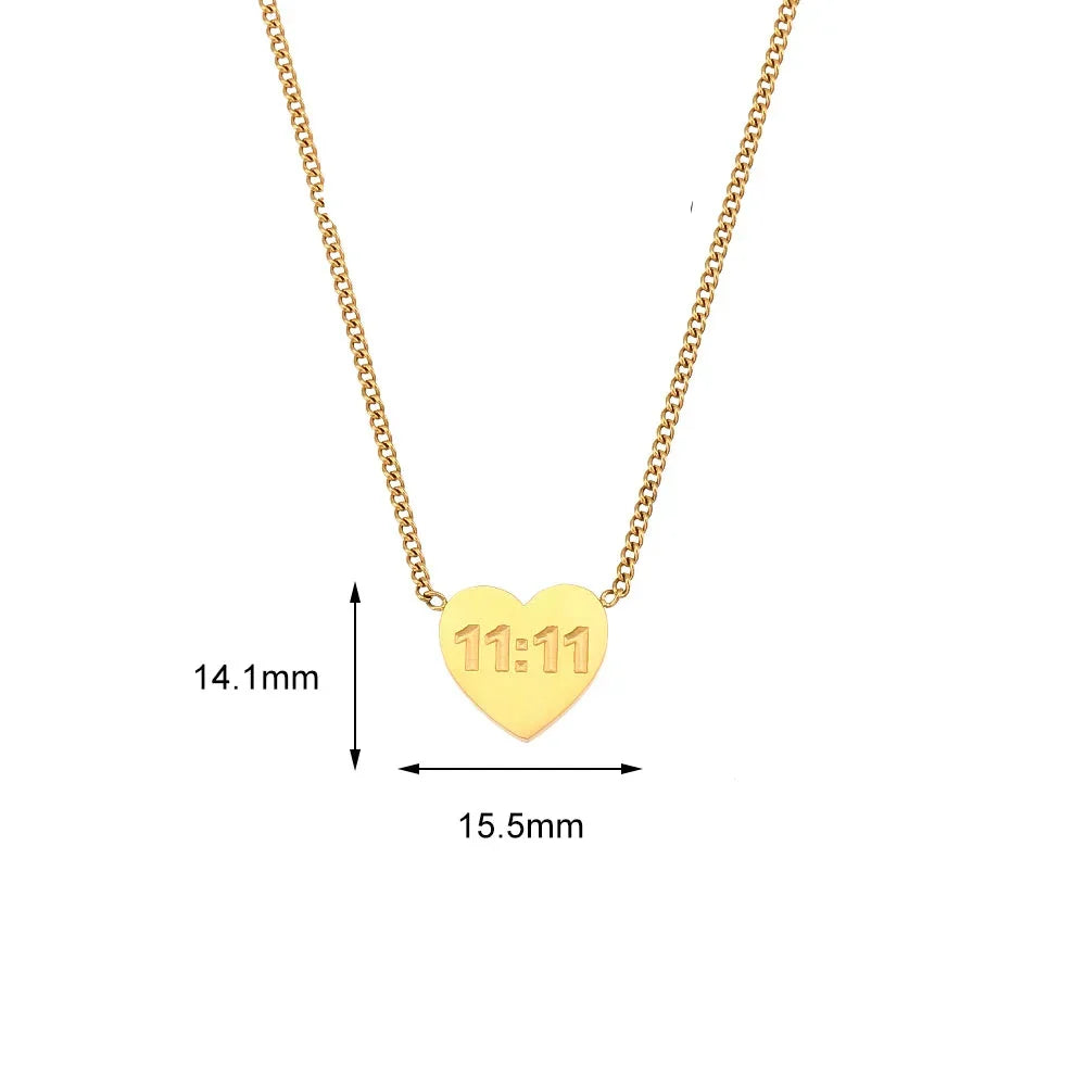 Colar Coração 11:11 Banhado a Ouro 18K Burnetts
