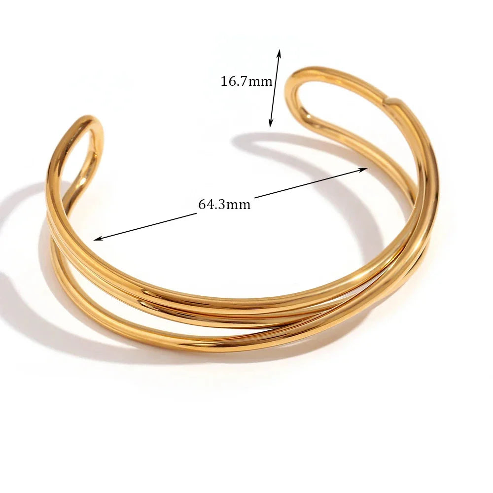 Pulseira Três Camadas Burnetts Joias em Aço Inoxidável