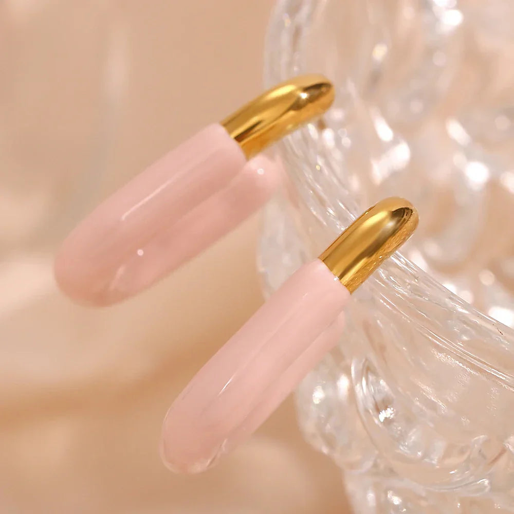 Brincos Esmaltados Elegantes em Cores Pastel