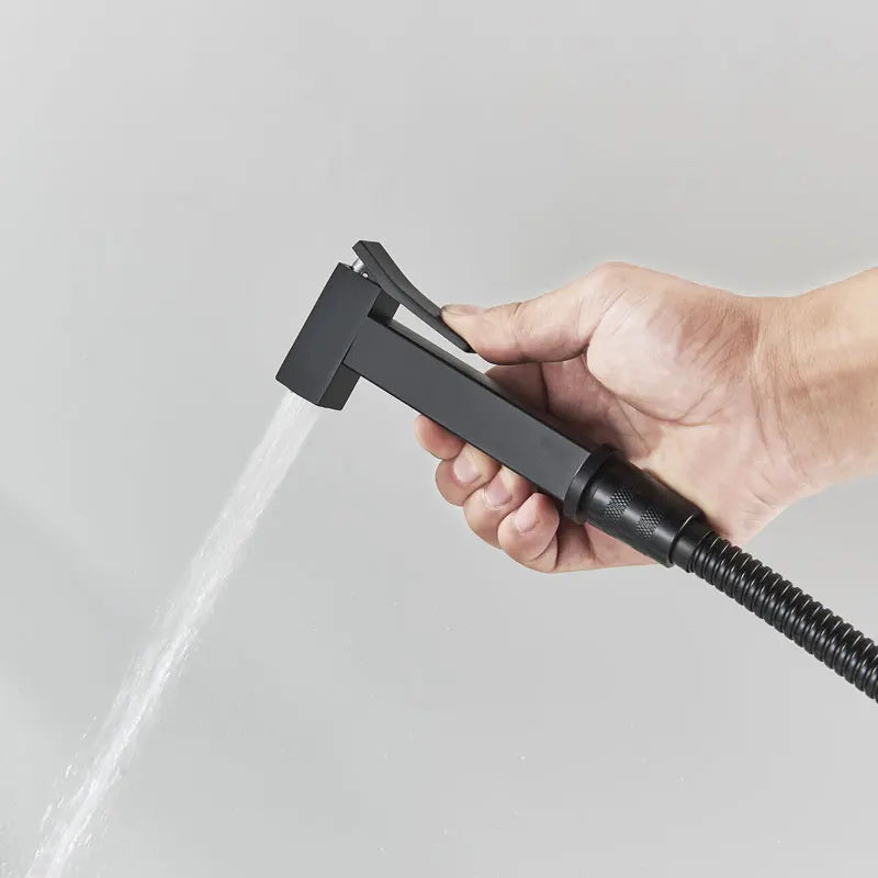 Ducha Higiénica de Parede de Alta Pressão com Misturador de Água Quente e Fria Modelo Quadrado