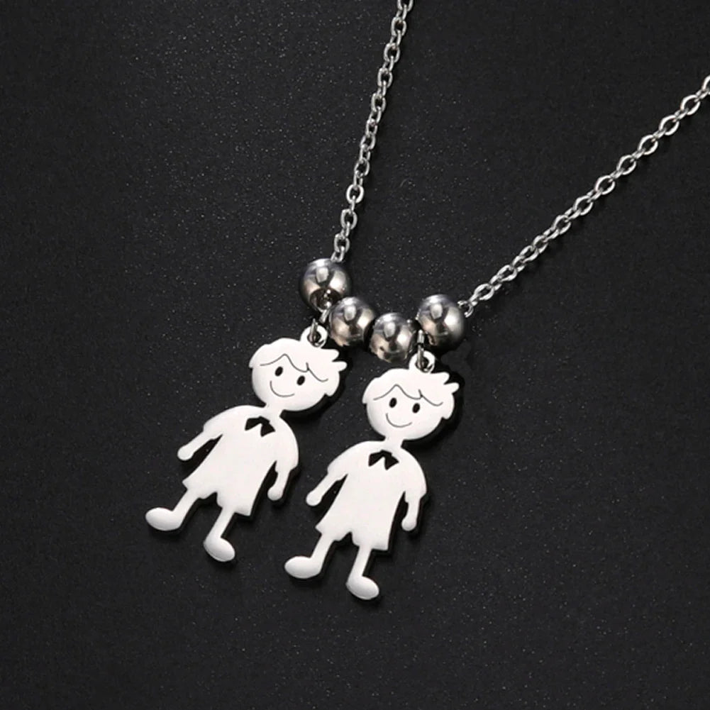 Colar Personalizado de Aço Inoxidável para Toda a Família