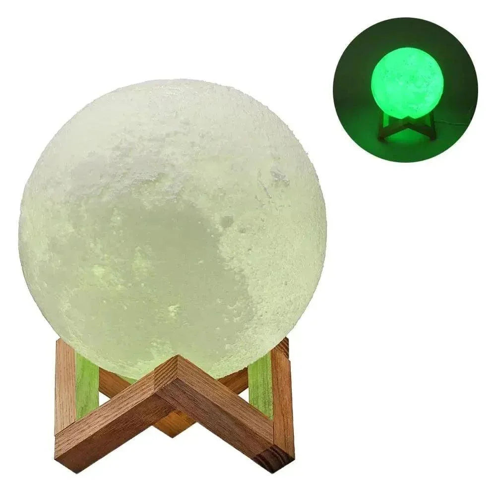 Luminária 3D LED Noturna em Forma de Lua