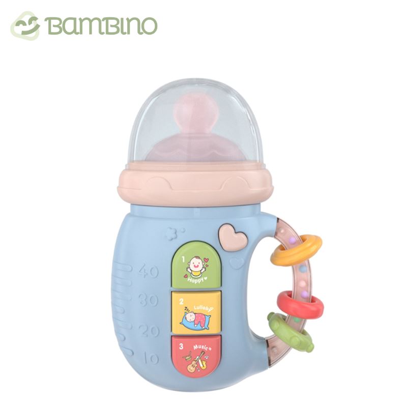 Brinquedo Mamadeira Musical para Bebês - Mordedor e Chocalho