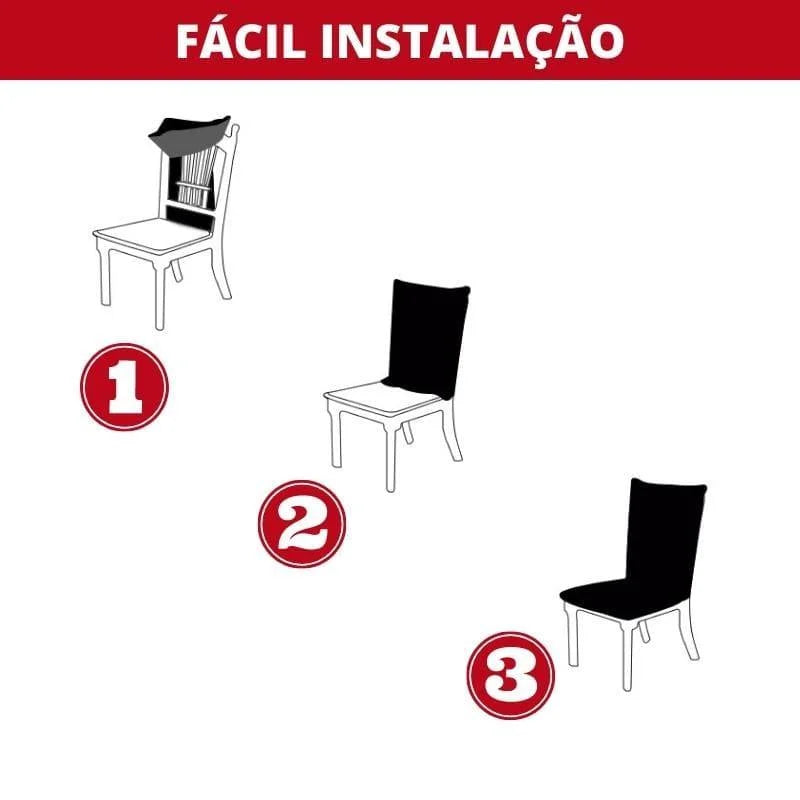 Capa Para Cadeira de Jantar Suede Premium Cinza Claro