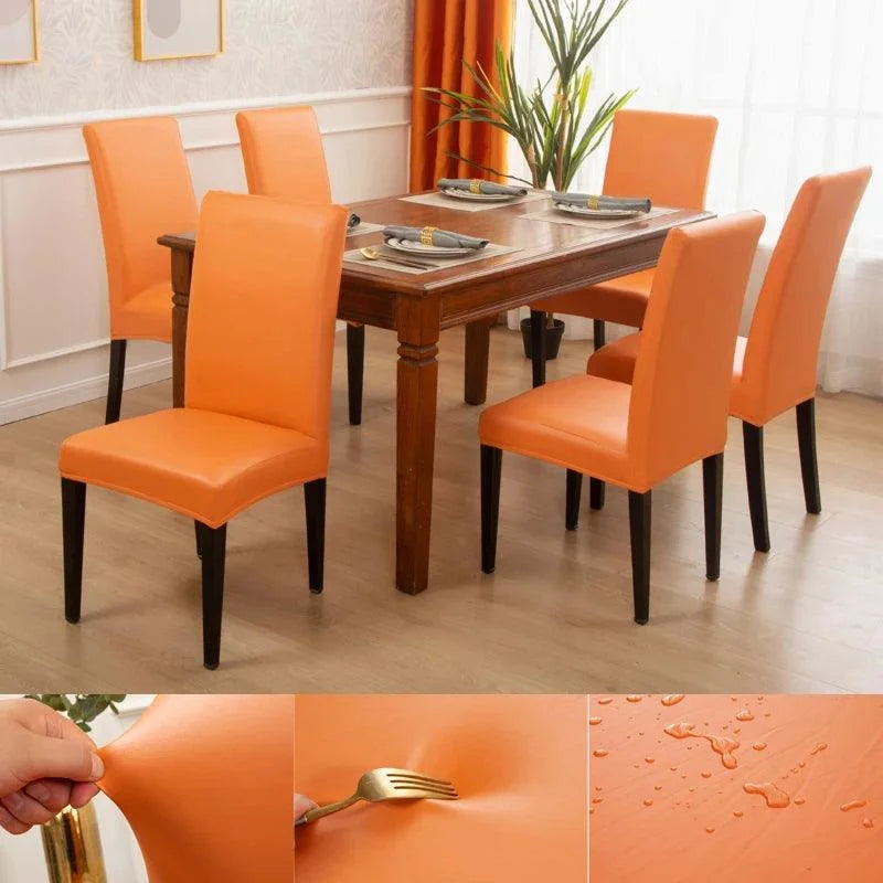Capas para Cadeiras de Jantar em Couro PU Impermeáveis