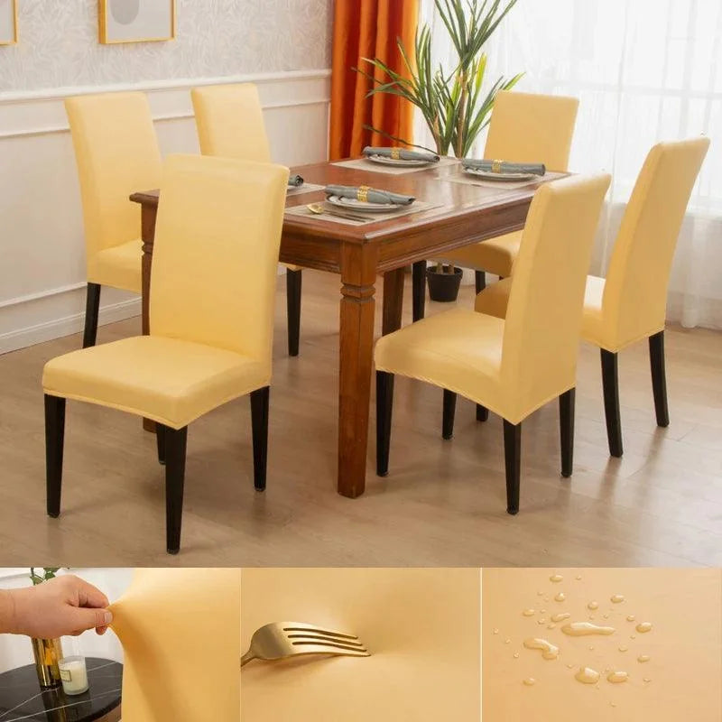 Capas para Cadeiras de Jantar em Couro PU Impermeáveis