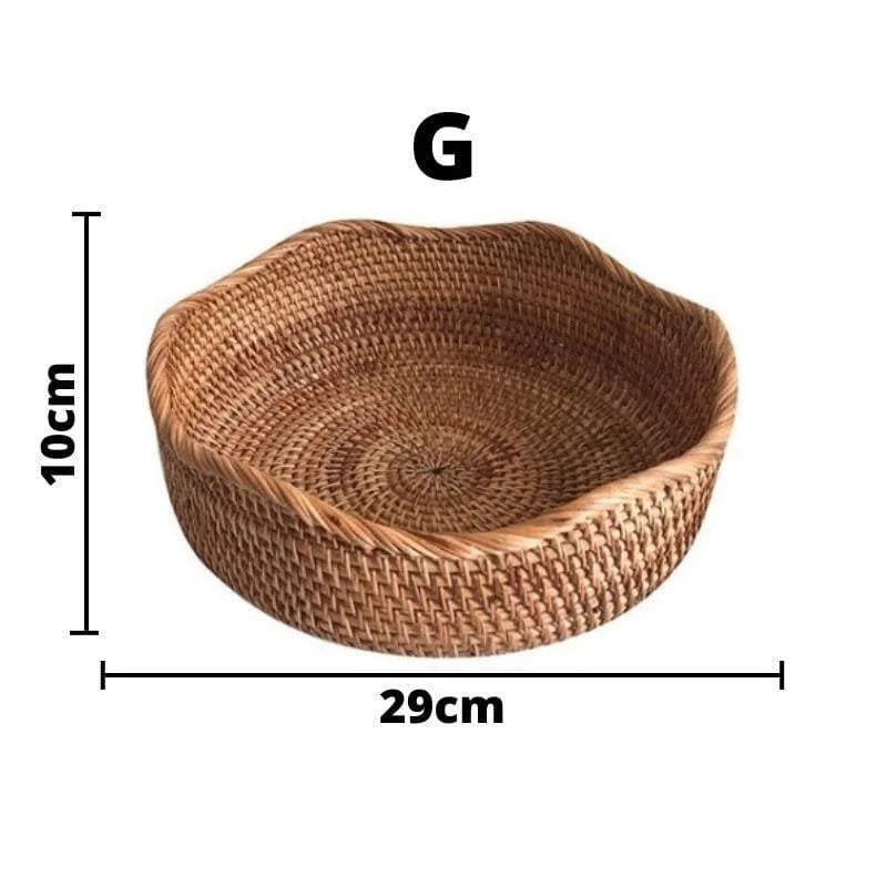 Cesta de Vime em Rattan Feita à Mão