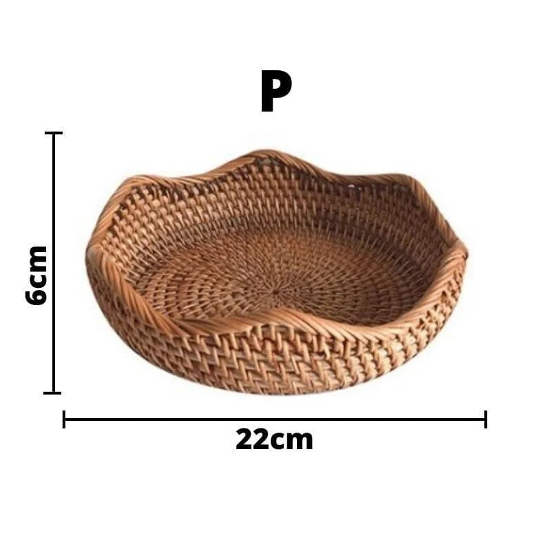 Cesta de Vime em Rattan Feita à Mão
