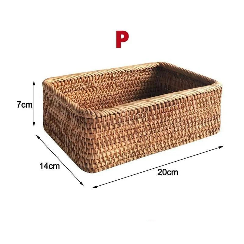Cesto de Palha Rattan Feito à Mão