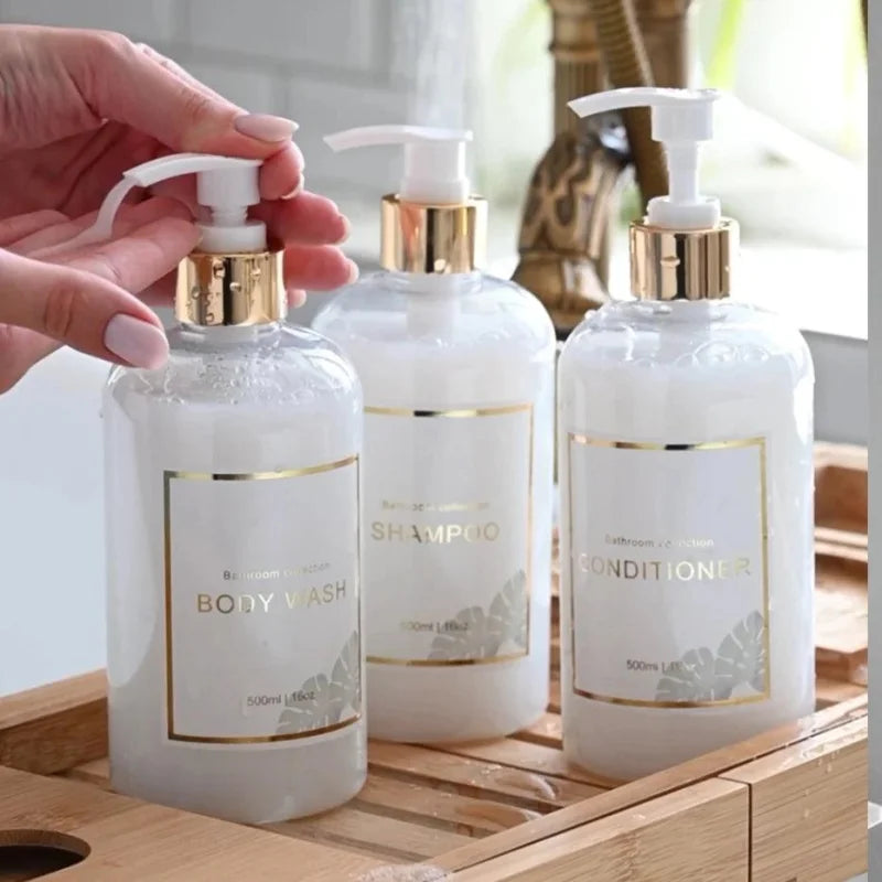 Conjunto de 3 Frascos Dispensadores Premium de Banheiro 500ml