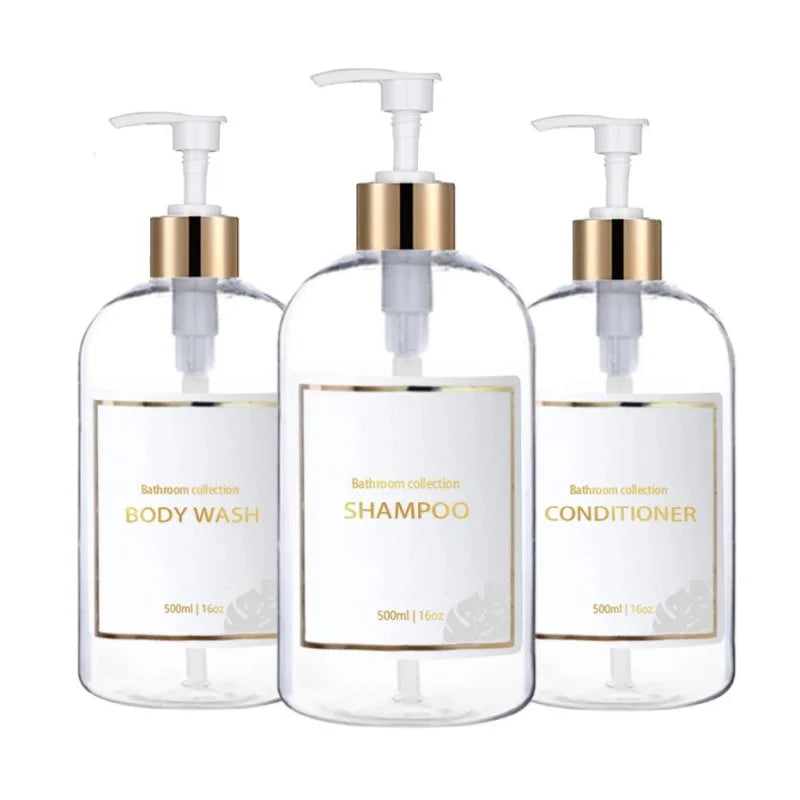Conjunto de 3 Frascos Dispensadores Premium de Banheiro 500ml