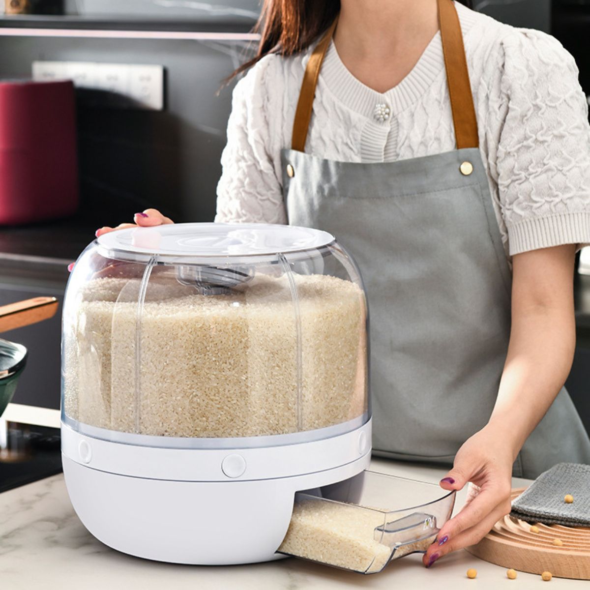 Dispenser de Grãos e Cereais Giratório 6 em 1 com 15%PrimeiraCompra+Frete Grátis