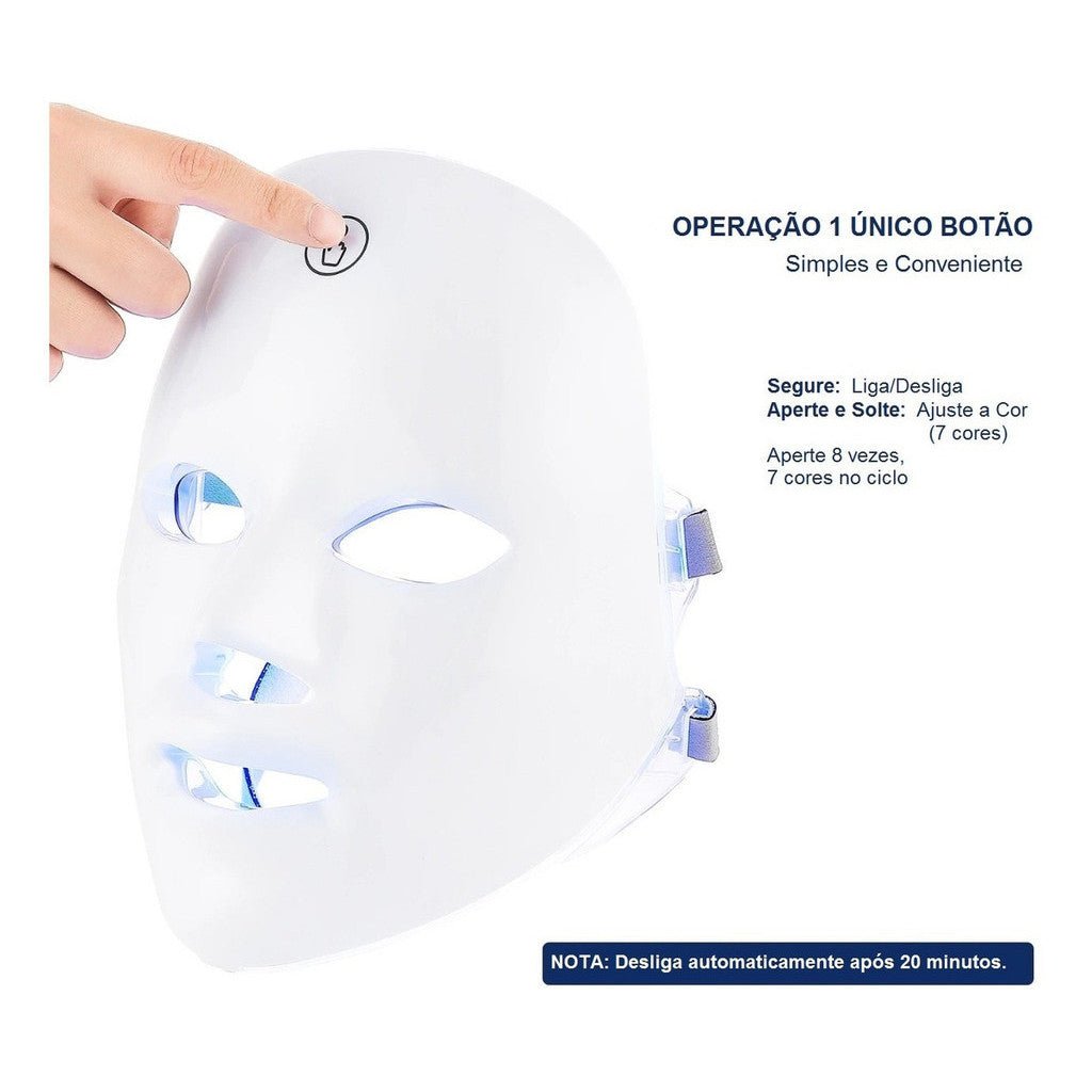DermaLight ™ - Máscara de LED Fototerapia 7 Cores - Tudo Tem