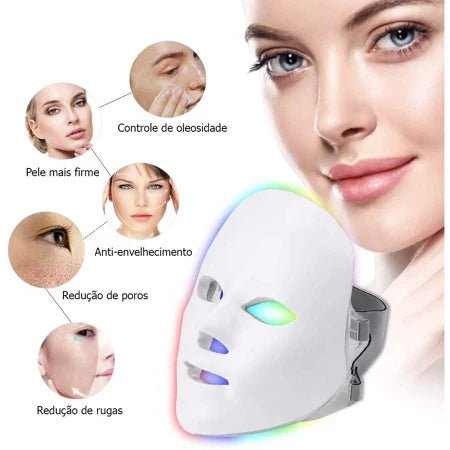DermaLight ™ - Máscara de LED Fototerapia 7 Cores - Tudo Tem