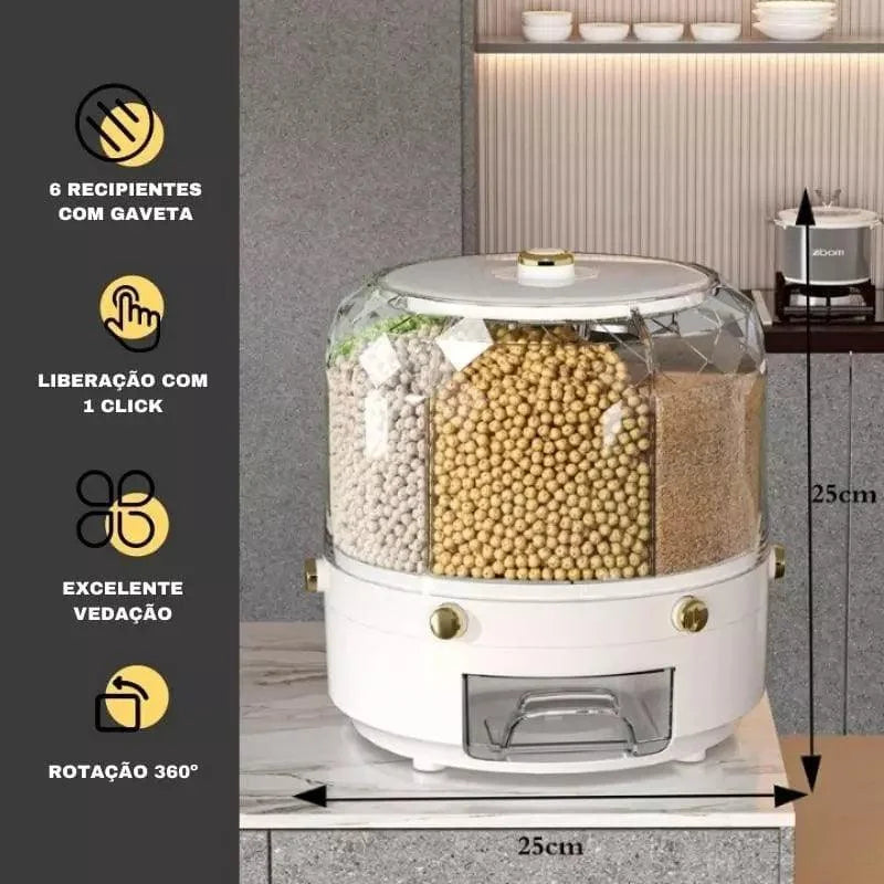 Dispensador Porta Alimentos e Cereais Giratório