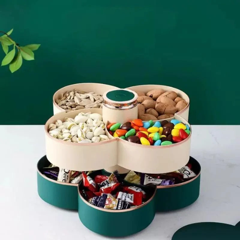 Dispenser Organizador de Alimentos Doces e Frutas Giratório