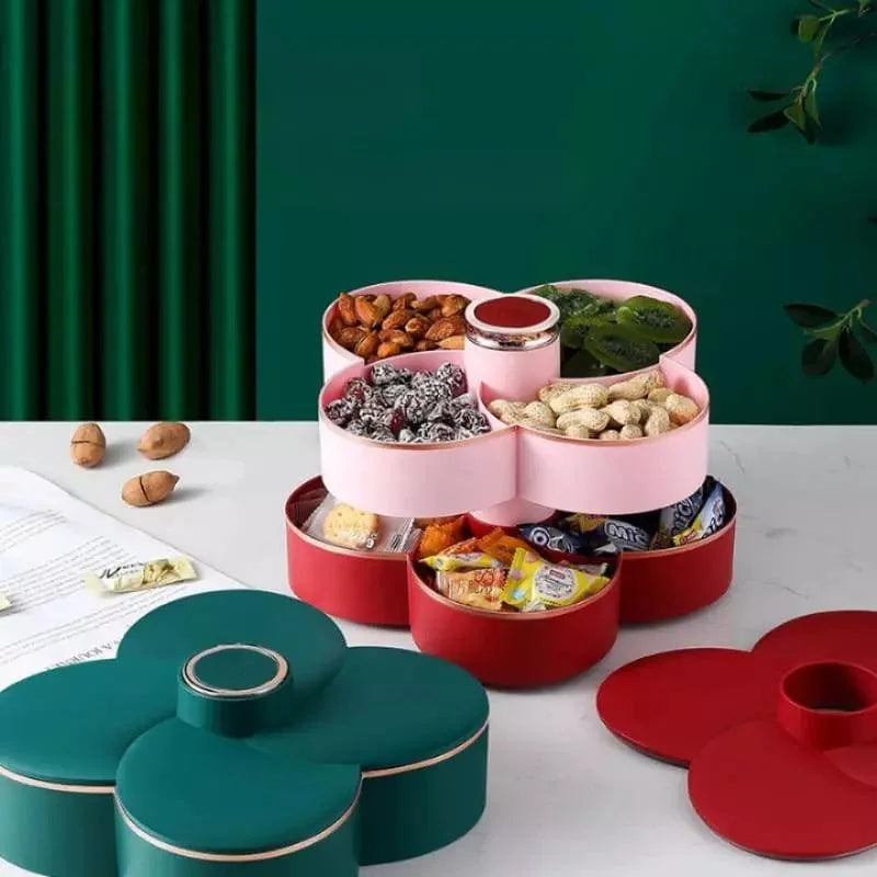 Dispenser Organizador de Alimentos Doces e Frutas Giratório