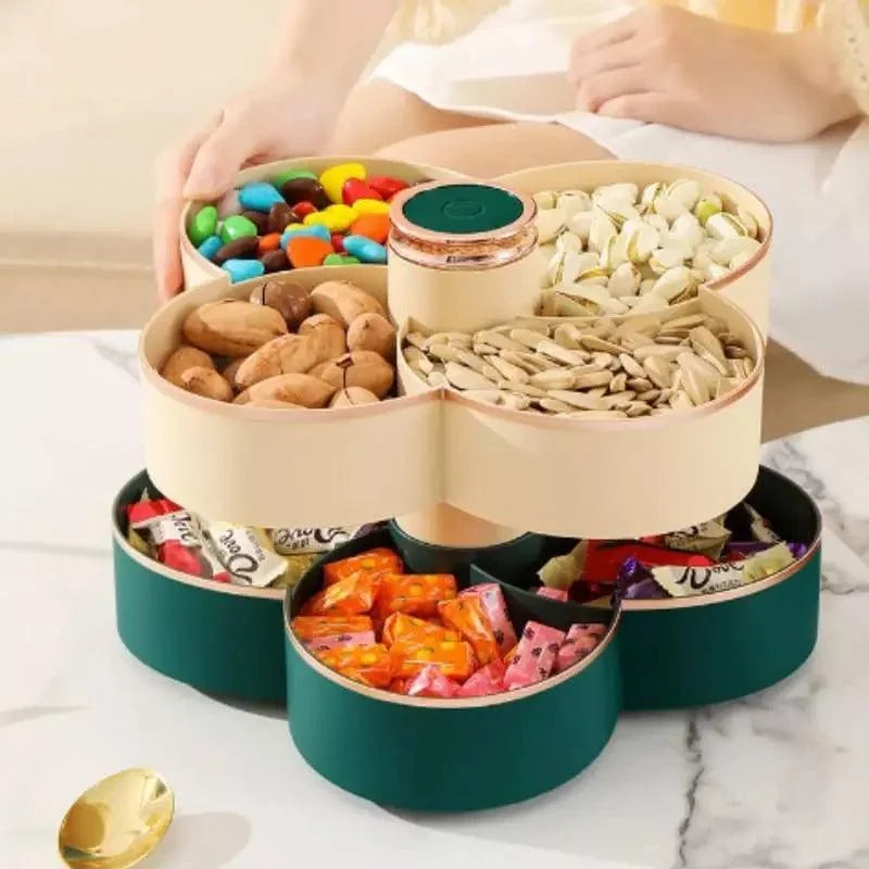 Dispenser Organizador de Alimentos Doces e Frutas Giratório
