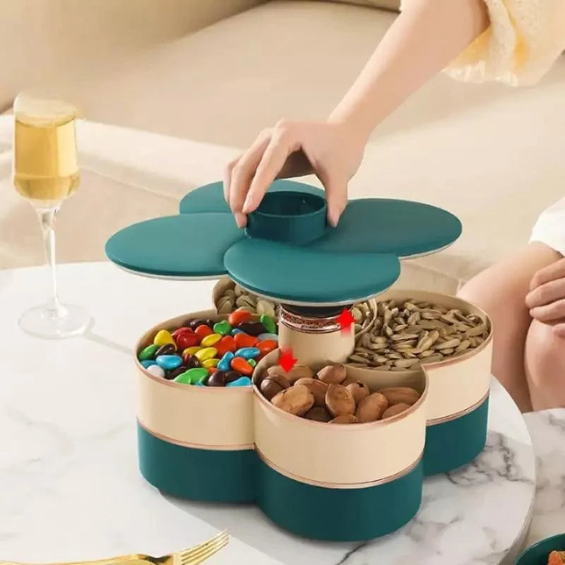 Dispenser Organizador de Alimentos Doces e Frutas Giratório