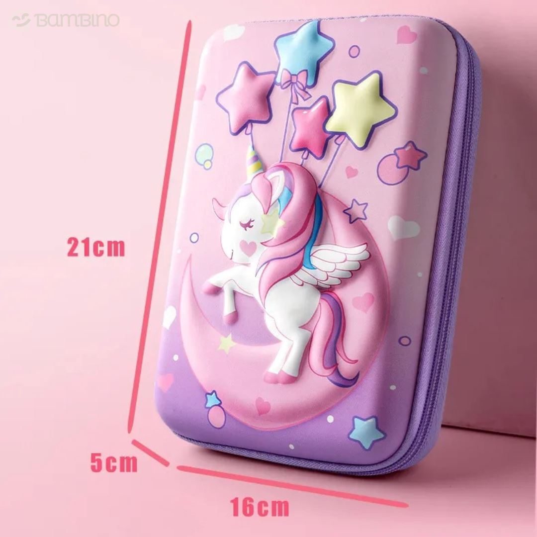 Estojo Escolar Unicórnio 3D Infantil Bambino