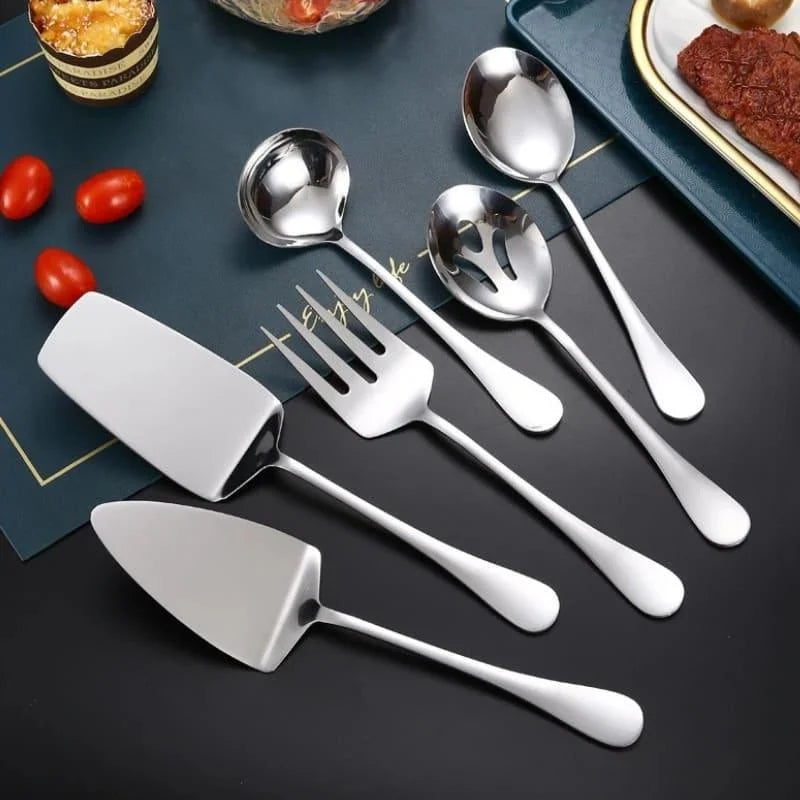 Kit Utensílios de Cozinha 6 Peças Inox Dourado