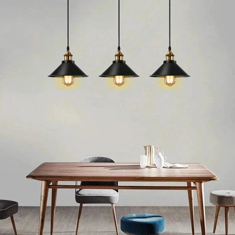 Luminárias Pendentes de Ferro Vintage Preto Estilo Nórdico