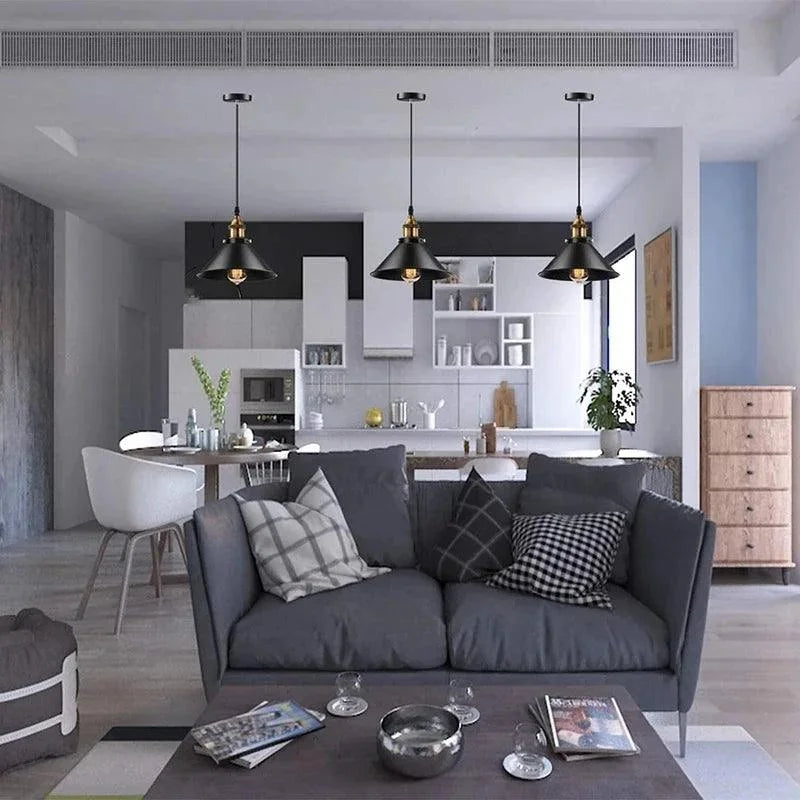 Luminárias Pendentes de Ferro Vintage Preto Estilo Nórdico
