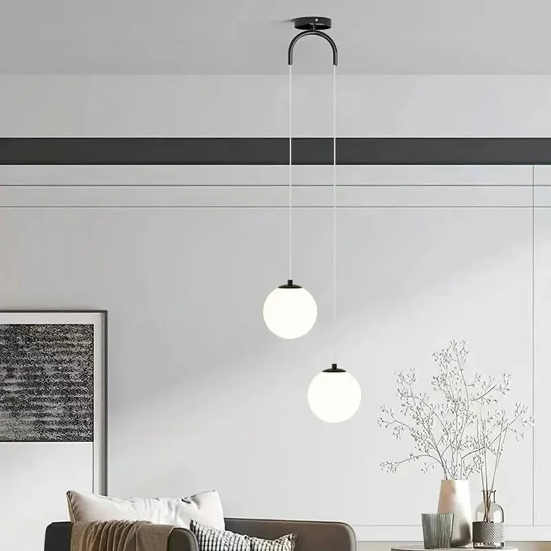 Pendente Moderno de Vidro com LED para Sala e Quarto