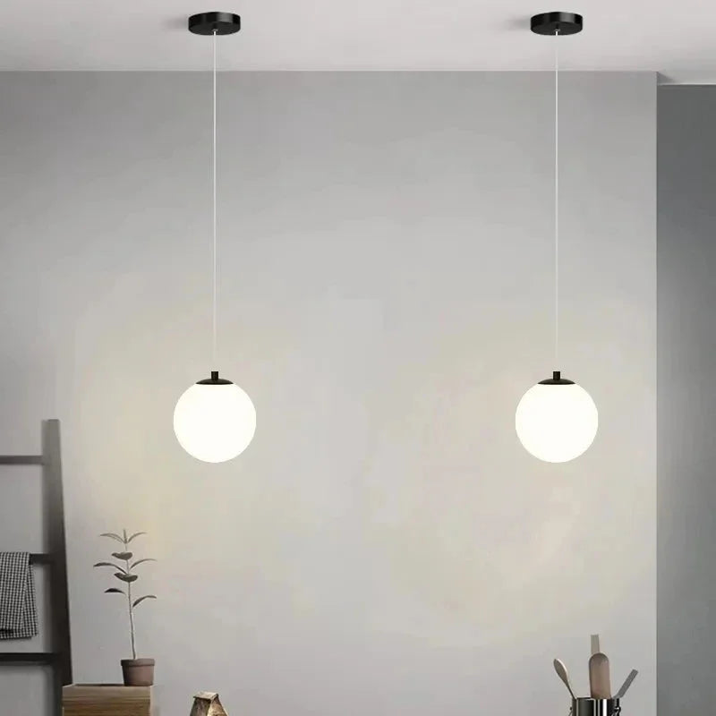 Pendente Moderno de Vidro com LED para Sala e Quarto