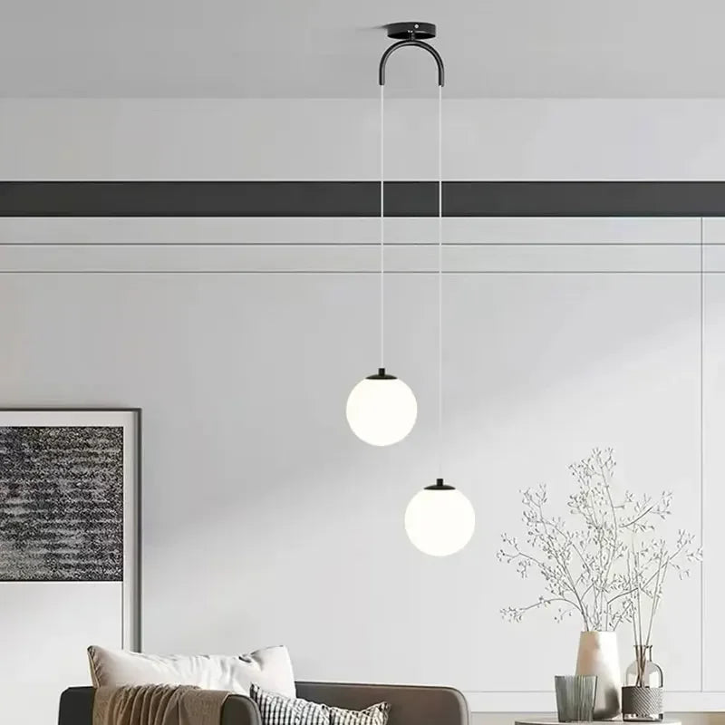 Pendente Moderno de Vidro com LED para Sala e Quarto