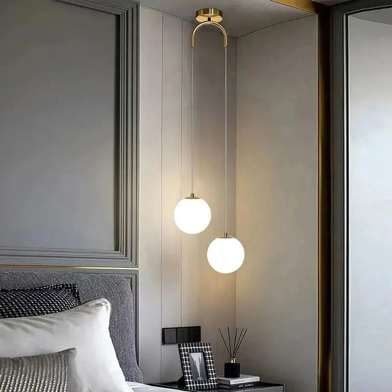 Pendente Moderno de Vidro com LED para Sala e Quarto