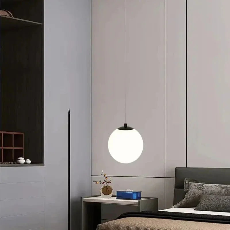Pendente Moderno de Vidro com LED para Sala e Quarto