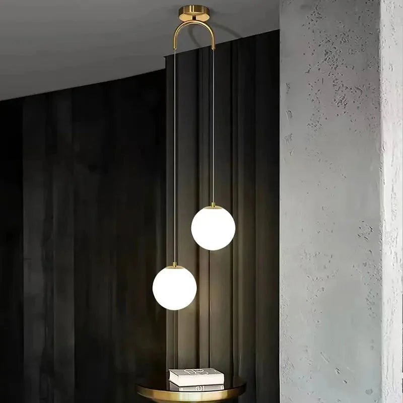 Pendente Moderno de Vidro com LED para Sala e Quarto