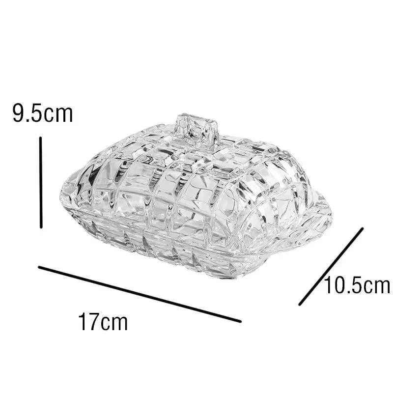 Prato para Queijo e Manteiga em Vidro Transparente de Luxo