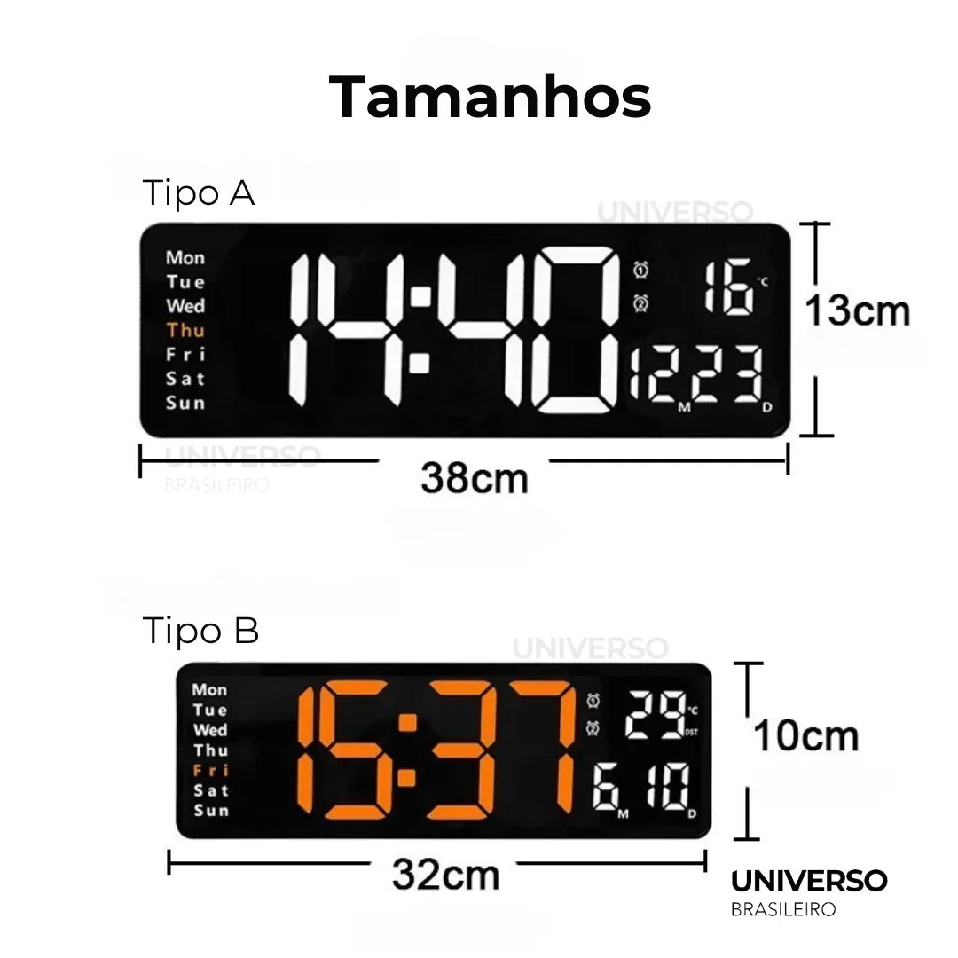 Relógio de Parede Digital LED - Minz