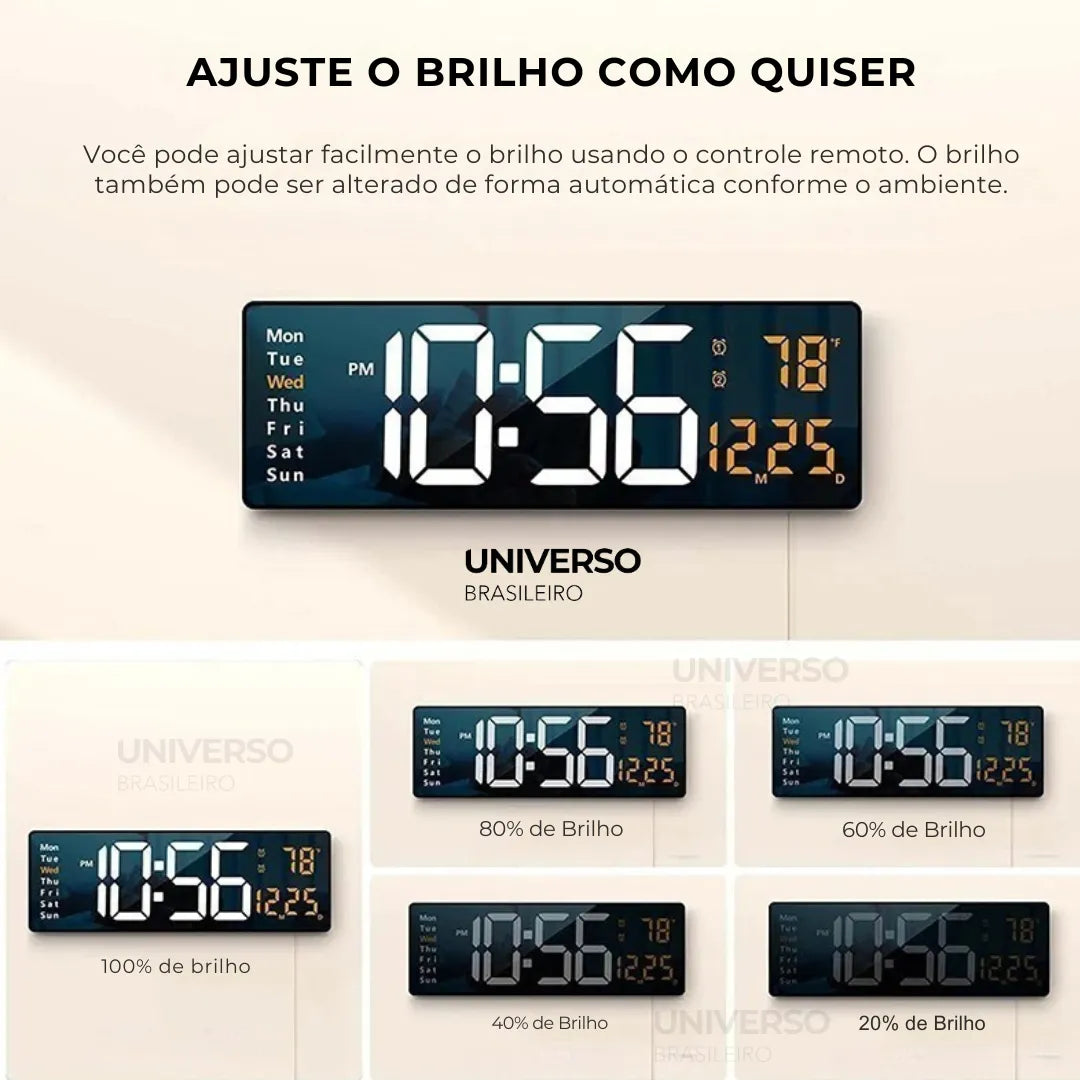 Relógio de Parede Digital LED - Minz