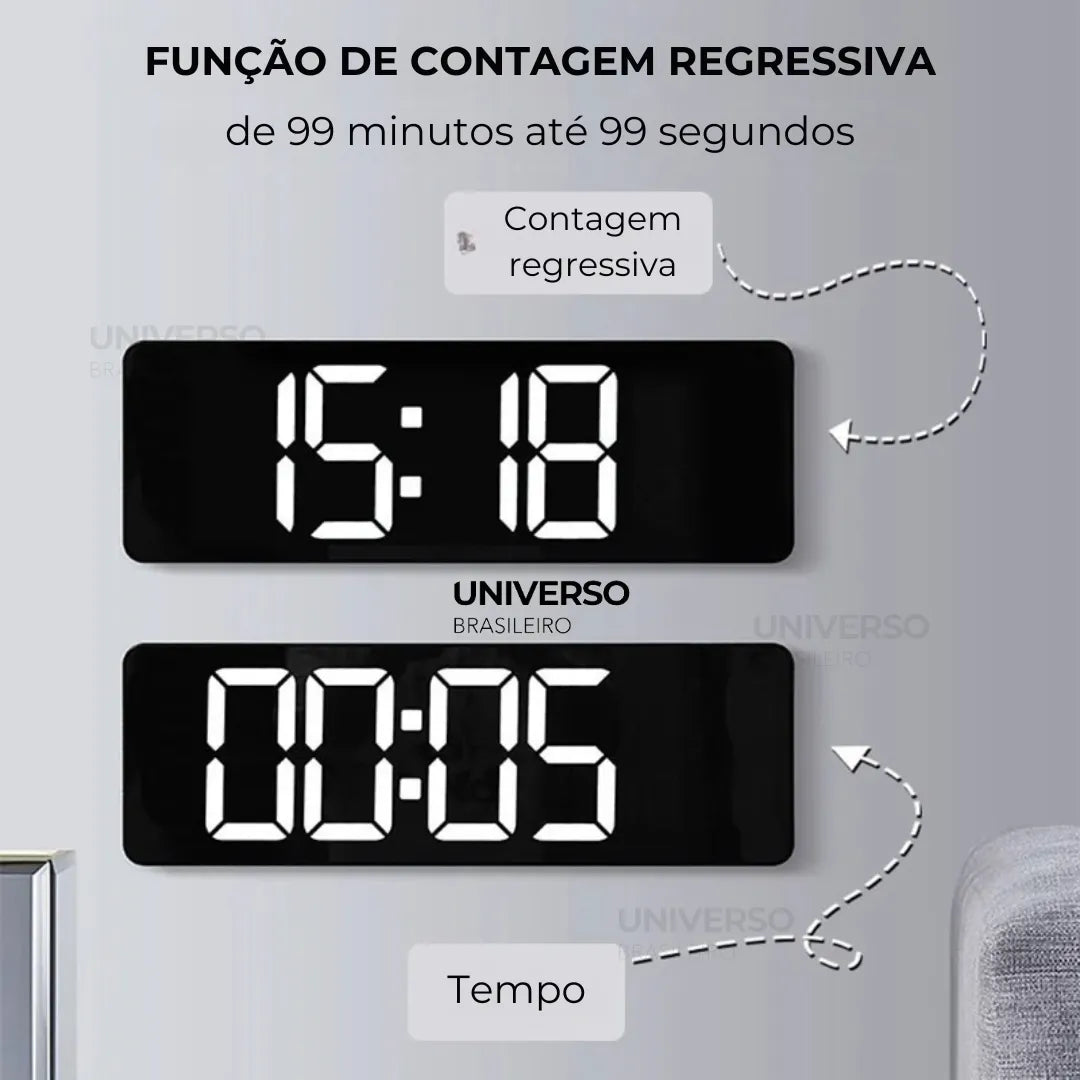 Relógio de Parede Digital LED - Minz