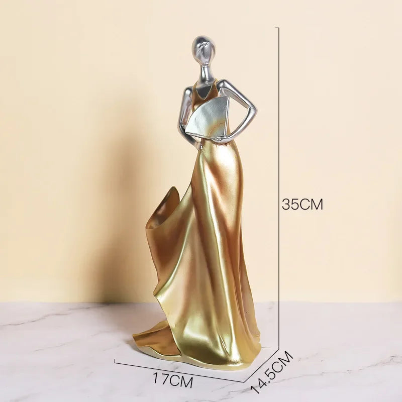 Suporte para Vinho Escultura Feminina Luxuosa em Estilo Moderno
