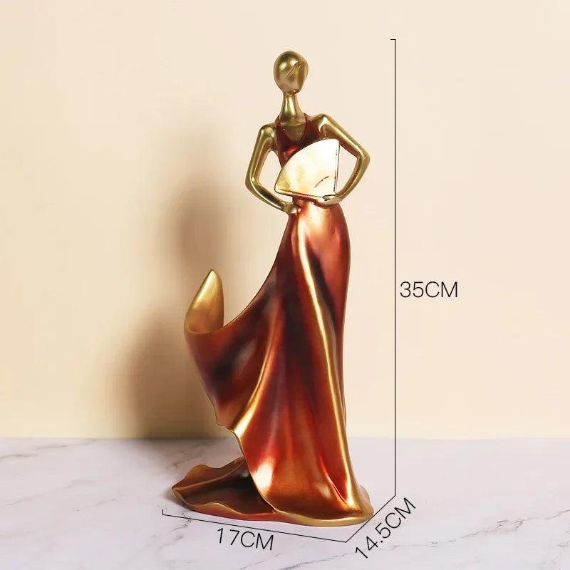 Suporte para Vinho Escultura Feminina Luxuosa em Estilo Moderno